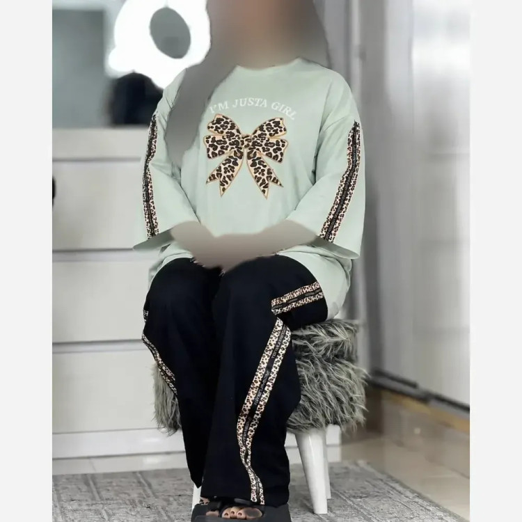 ست بلوز و شلوار زنانه مدل ویکتوریا جنس پنبه گلکسی سایز 38 تا 48