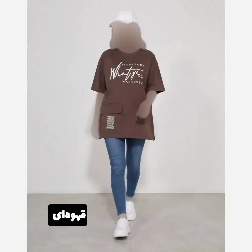 تیشرت لانگ زنانه جیب دار پنبه سوپر سایز بزرگ فری سایز 38 تا 52