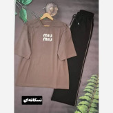 ست اسپرت زنانه تیشرت پنبه و شلوار بگ گلکسی فری سایز 38 تا 50