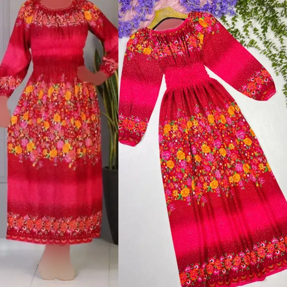 پیراهن ساحلی زنانه نخی مدل ترنم سایز 38 تا 50