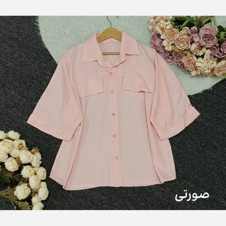 شومیز باکسی زنانه لنین نخی ترک فری سایز خنک تابستانی