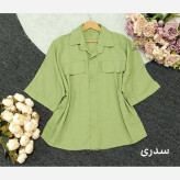 شومیز باکسی زنانه لنین نخی ترک فری سایز خنک تابستانی