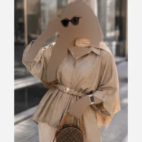شومیز زنانه مدل سودا پارچه شانتون کج راه فری سایز
