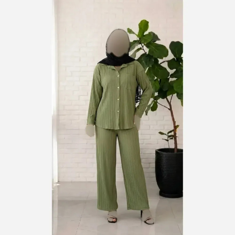 ست شومیز و شلوار زنانه نیکا جنس آیوا درجه یک سایز 38 تا 48