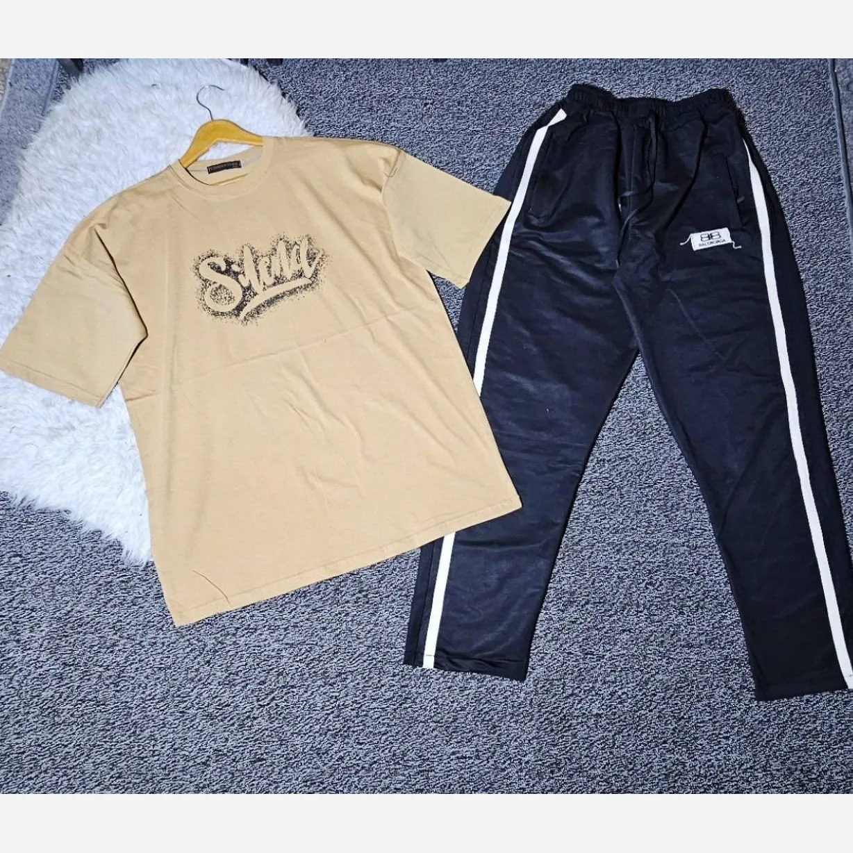 ست تیشرت و شلوار مردانه سایز بزرگ مدل سیلور جنس پنبه سوپر و اسپان نخ اعلا