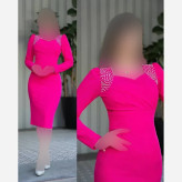 پیراهن زنانه مدل ویکتور جنس دالقیچ رنگ سرخابی قد 130 سانتیمتر