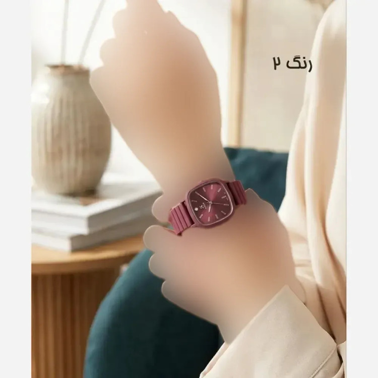 ساعت مچی عقربهای زنانه با بند استیل و صفحه مربعی مینیمال