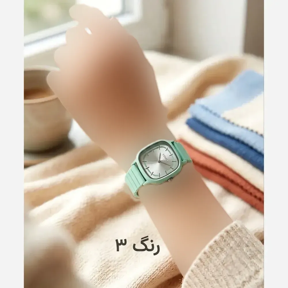 ساعت مچی عقربهای زنانه با بند استیل و صفحه مربعی مینیمال