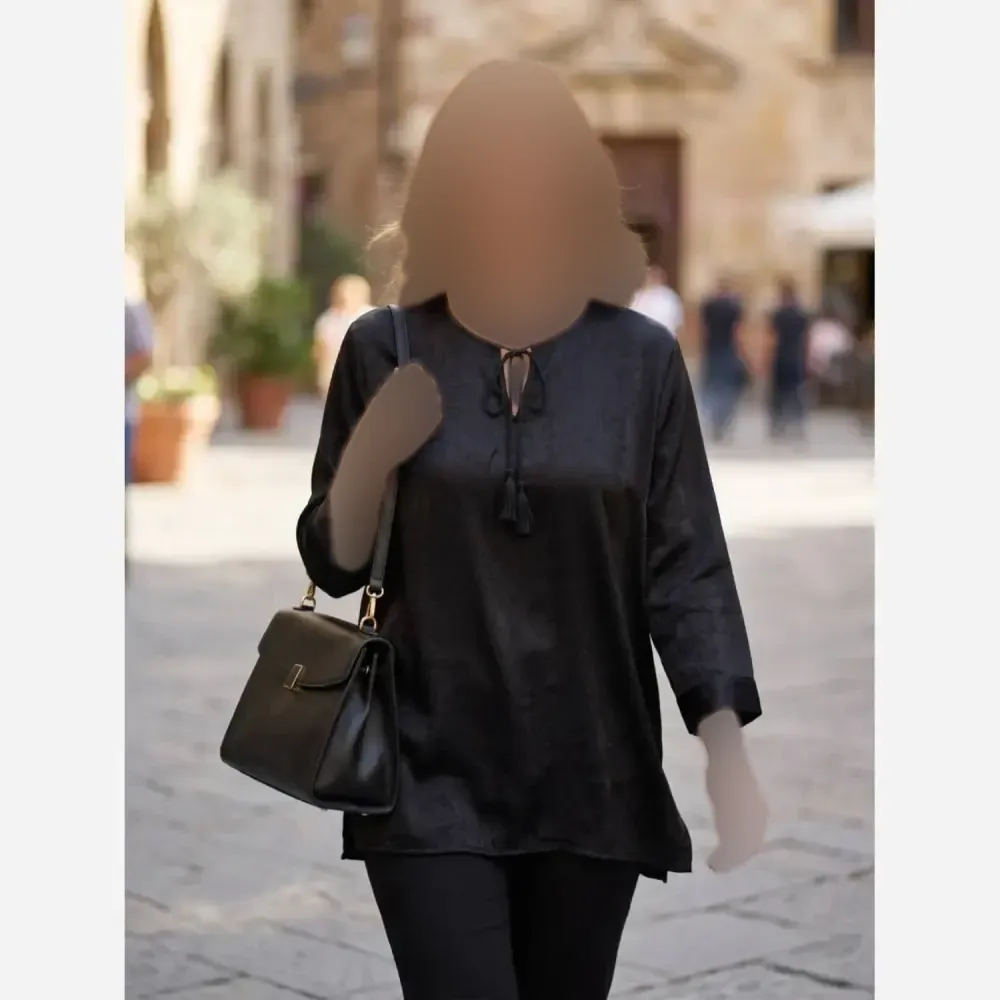 شومیز مانتویی زنانه مدل راحیل جنس کوپرا وارداتی رنگ مشکی فری سایز تا 48
