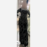 پیراهن ماکسی مجلسی زنانه مخمل نگین دار چاک دار سایز 38 تا 50
