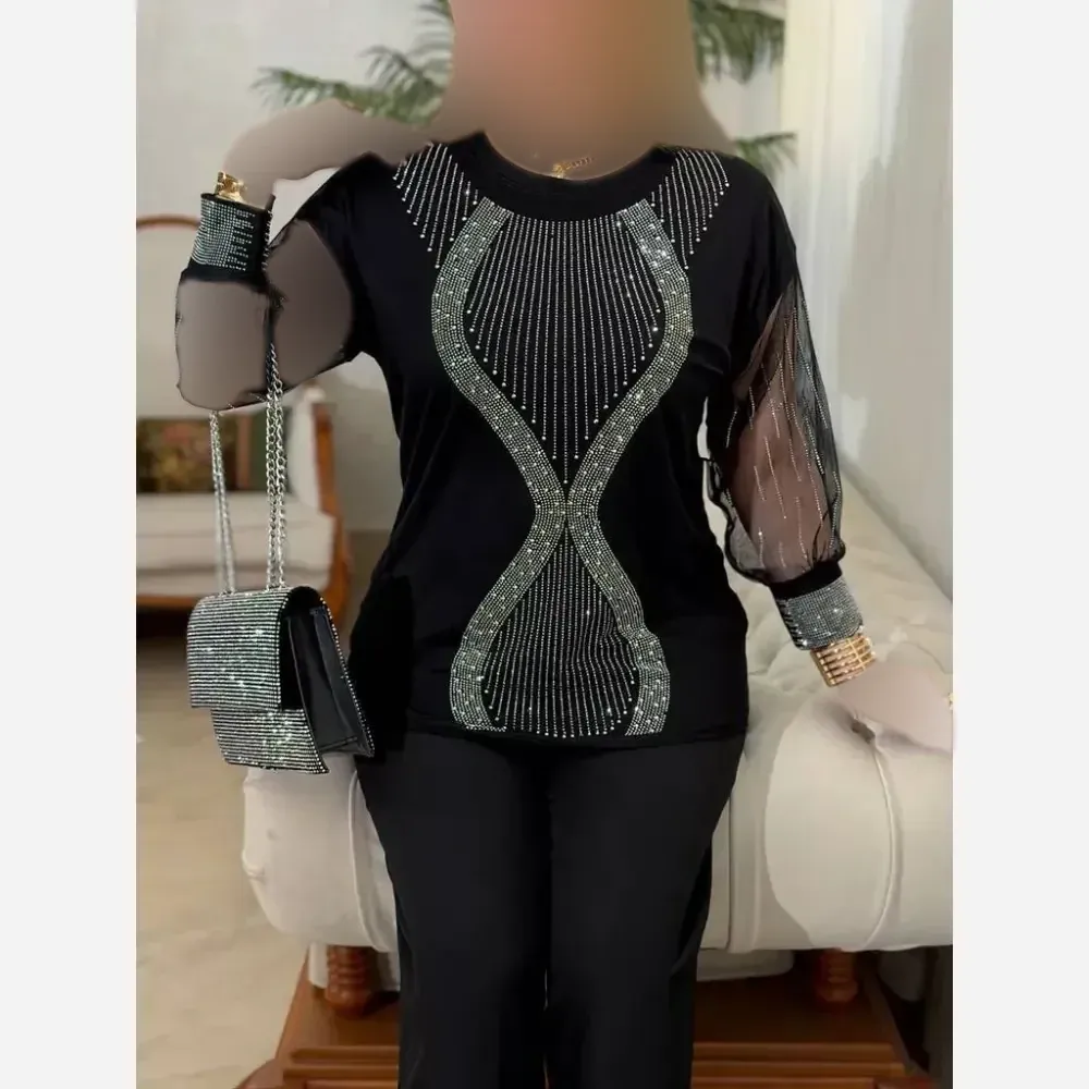 شومیز مجلسی زنانه مدل ساعت شنی جنس ویسکوز پنبه رنگ مشکی فری سایز 38 تا 48