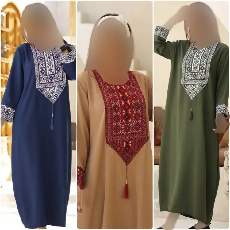 پیراهن زنانه مدل روژا جنس شانتون صوفیا رنگ خردلی سایز فری 38 تا 48