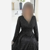 پیراهن مجلسی زنانه دانتل چمنی سنگدوزی شده کاپدار و آستردار سایز بزرگ 40 تا 58
