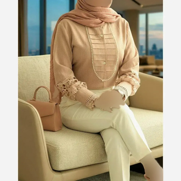 شومیز زنانه مدل آی جان جنس پارچه توکی سایز بزرگ 36 تا 56