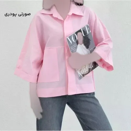 شومیز باکسی دوجیب مدل دلبهار جنس لینن پنبه فری سایز