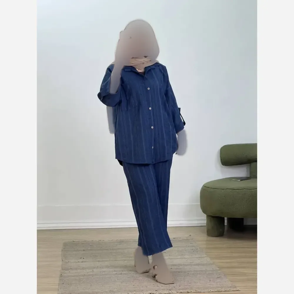ست مانتو و شلوار زنانه کوک دوزی مدل ترنم فری سایز تا 48