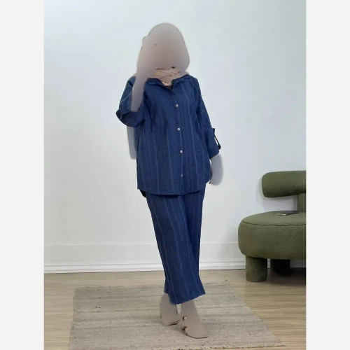 ست مانتو و شلوار زنانه کوک دوزی مدل ترنم فری سایز تا 48