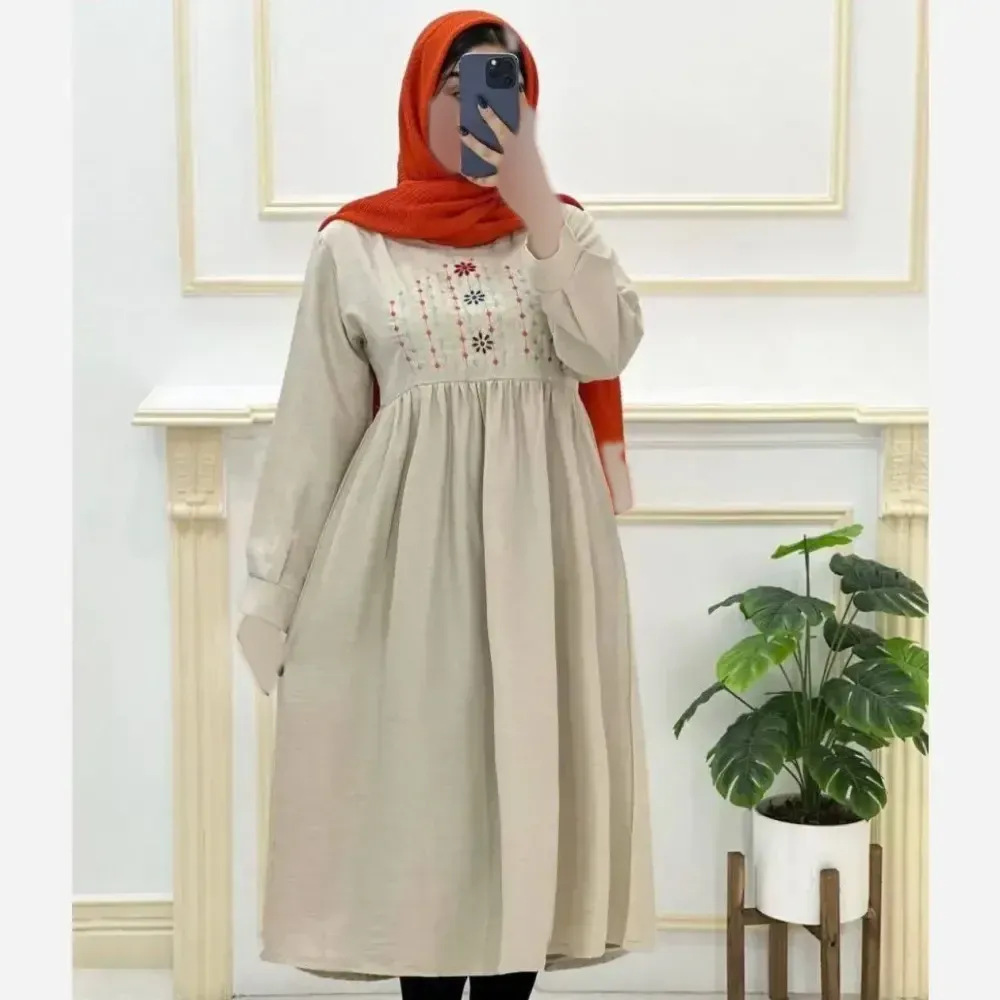 پیراهن زنانه مدل بهارمست جنس شانتون صوفیا فری سایز 38 تا 46