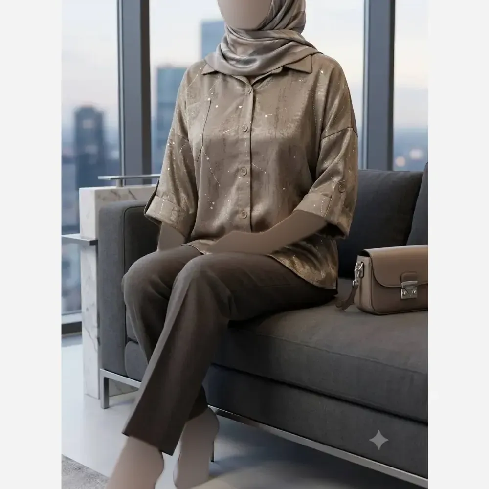 شومیز زنانه مدل مینو جنس سیلک ژاکارد درجه یک سایز 38 تا 50