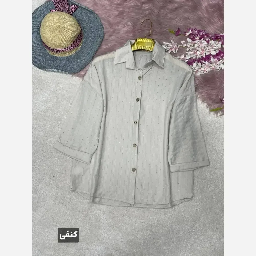 شومیز مراکشی زنانه جنس شانتون کوک دوزی فول نگین فری سایز 38 تا 46