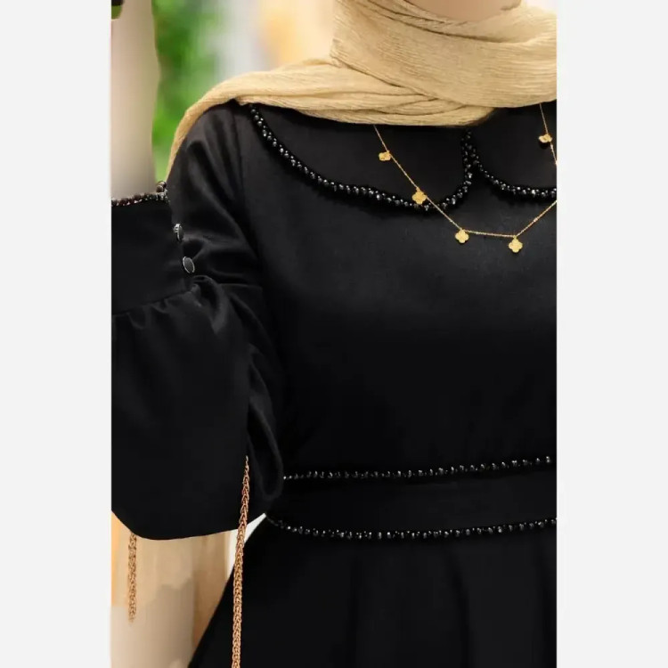پیراهن بلند زنانه مدل مروارید جنس الیزه فری سایز تا 48