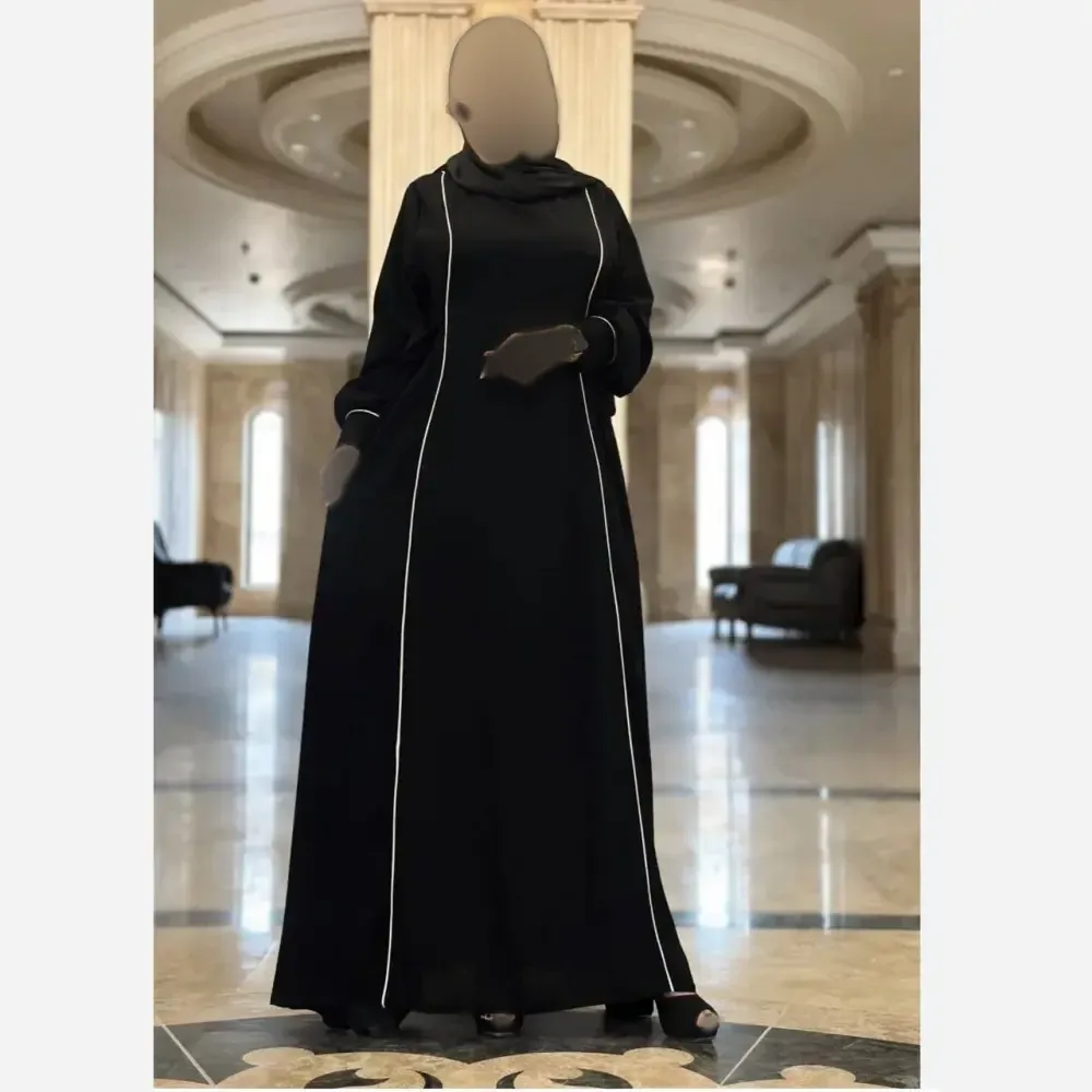 مانتو عبایی زنانه مدل سالومه جنس الیزه درجه یک رنگ مشکی فری سایز