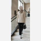 شومیز یقه مردانه لینن ترک مدل ژینا مناسب سایز 36 تا 48