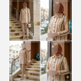 شومیز یقه مردانه لینن ترک مدل ژینا مناسب سایز 36 تا 48