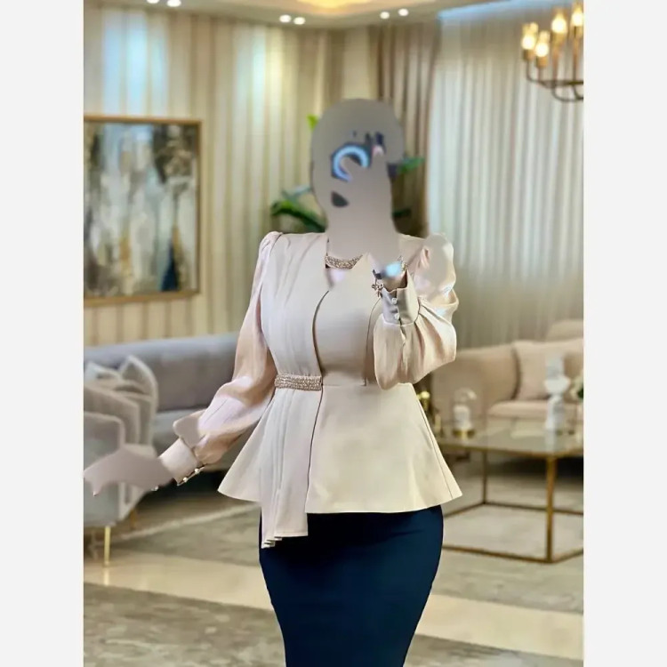 کت زنانه مجلسی مازراتی آستین ارگانزا مروارید دوزی شده مدل مهتاب