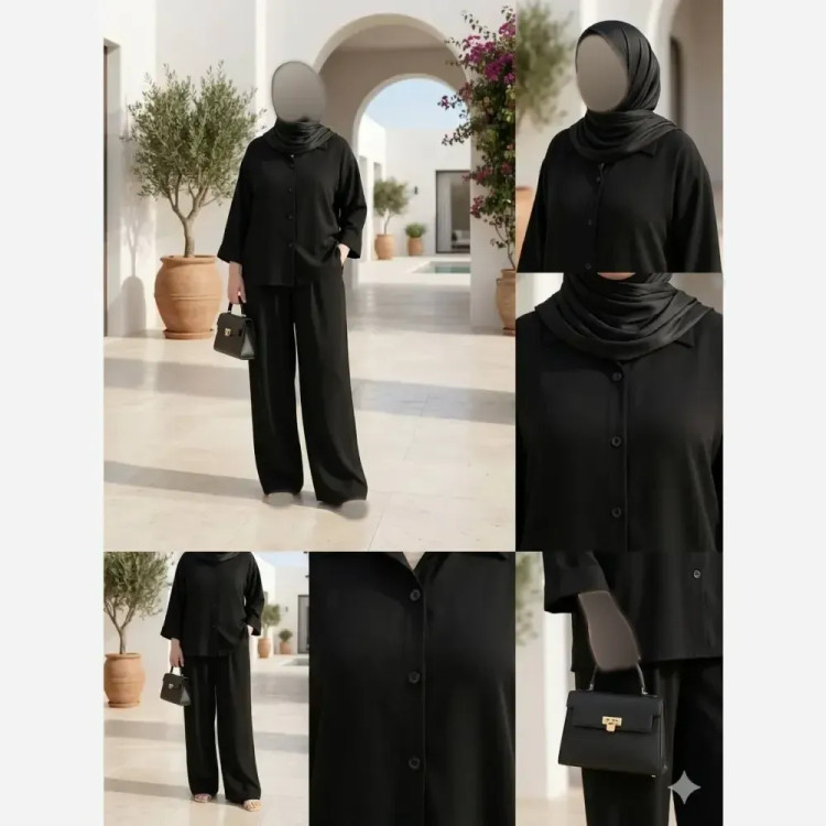 ست شومیز و شلوار زنانه مدل زیوا پارچه کرپ کجرا خنک تابستانه سایز 38 تا 50