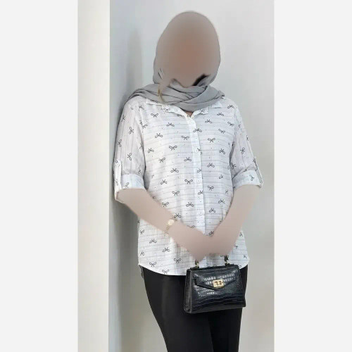 شومیز مجلسی زنانه طرح پاپیون جنس ویسکوز درجه یک فری سایز