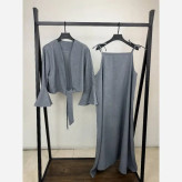 ست شومیز و سارافن زنانه مدل نینا جنس شانتون فری سایز 38 تا 46