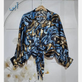 شومیز ساتن ابریشم گره ای زنانه فری سایز مناسب سایز 38 تا 48