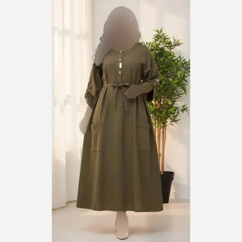کفتان زنانه دو جیب جنس الیاف اعلا فری سایز تا 50