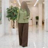 شومیز باکسی نیمه کیمونو آستین سه ربع جنس شانتون صوفیا فری سایز