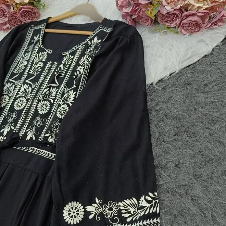 پیراهن ساحلی زنانه نخی بلند مشکی فری سایز مناسب سایز 38 تا 46