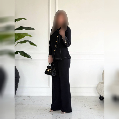 کت شلوار زنانه مدل ترمه جنس مازراتی درجه یک فری سایز