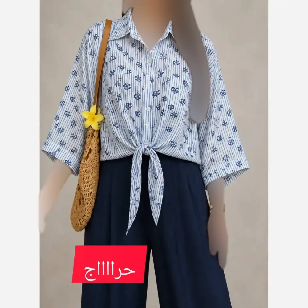 شومیز گره ای پروانه ای جنس ینزی پفکی فری سایز 36 تا 46