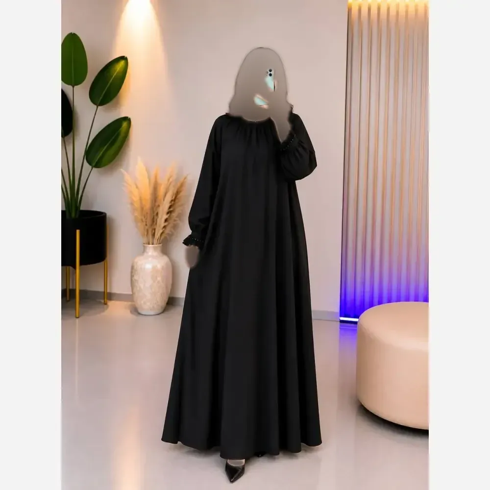 عبا زنانه مدل الیزه رنگ مشکی سایز فری سایز