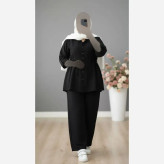 ست شومیز و شلوار زنانه مدل یاس جنس سوپر آیوا فری سایز 38 تا 48