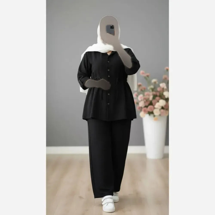 ست شومیز و شلوار زنانه مدل یاس جنس سوپر آیوا فری سایز 38 تا 48
