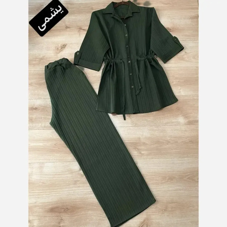 ست شومیز و شلوار زنانه مدل یاس جنس سوپر آیوا فری سایز 38 تا 48