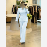 ست دو تیکه زنانه شومیز و شلوار لینورا بغل بند دار مدل فرگل فری سایز