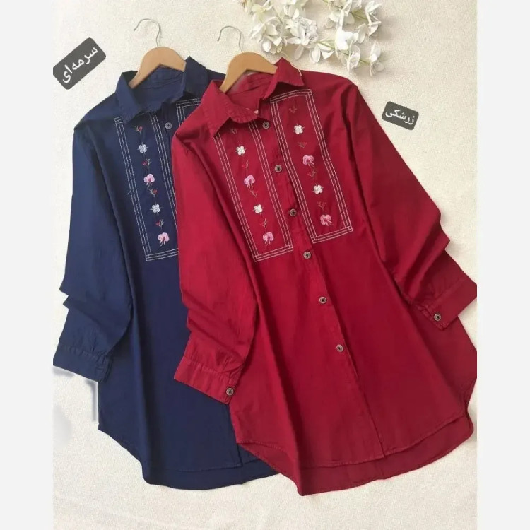 مانتو الیاف گلدوزی شده مدل دادلی فری سایز 36 تا 46
