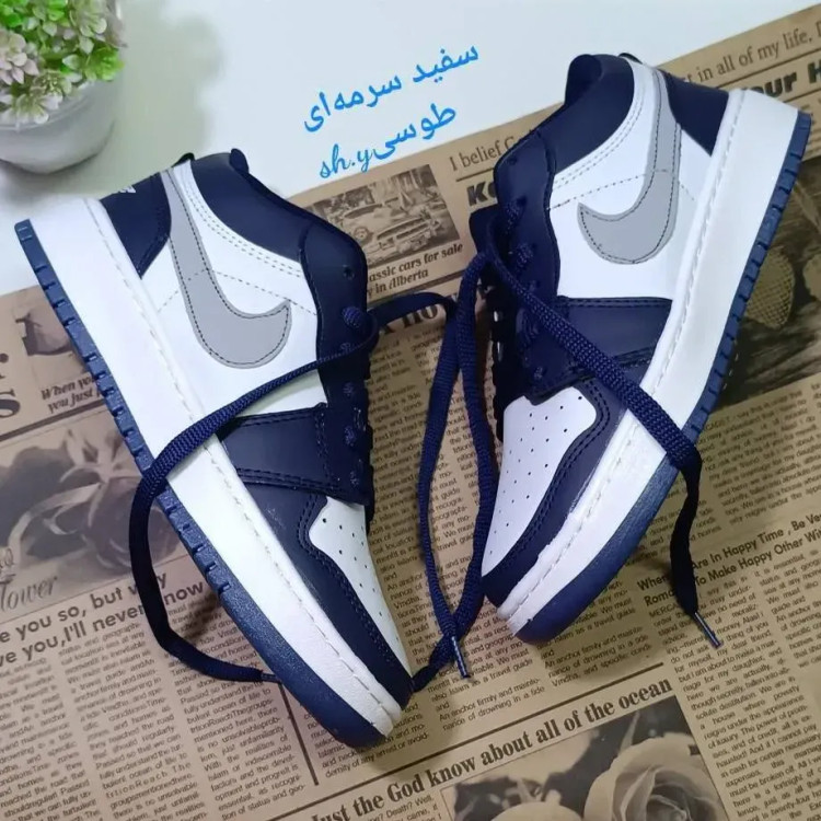 کفش کتانی جردن نایک زنانه جنس چرم حولهای با کفی طبی و زیره پیو رابر