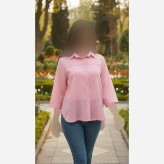 شومیز زنانه بغل دکمه جنس شیشهای فری سایز مناسب 38 تا 46
