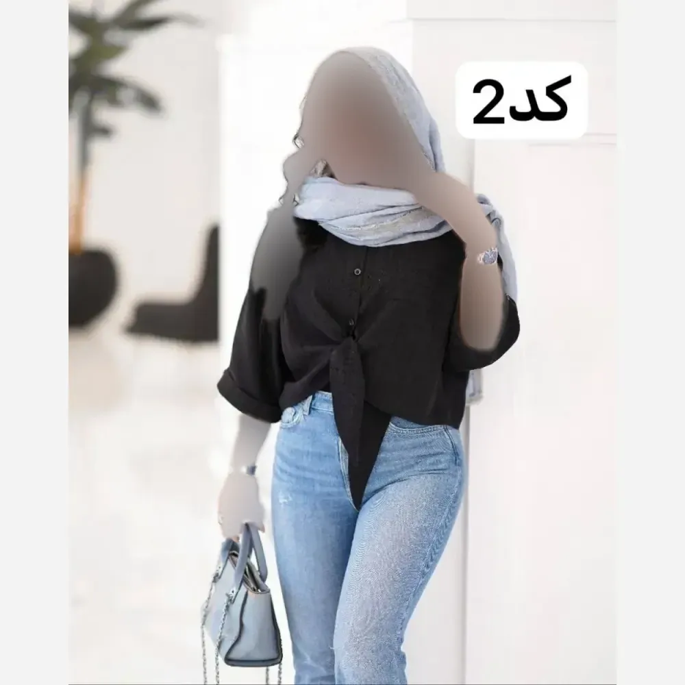 شومیز زنانه مدل گره ای جنس الیزه مشکی فری سایز 36 تا 46