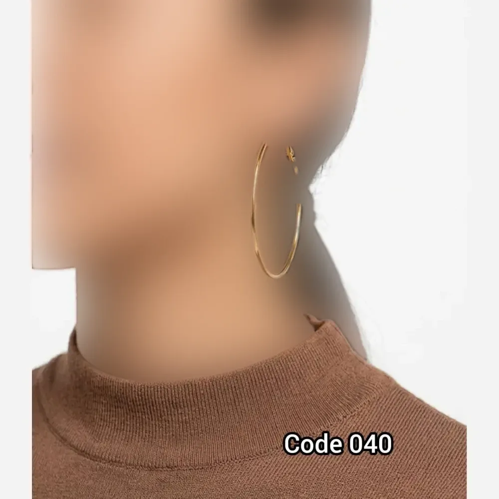 گوشواره حلقهای مینیمال استیل طلایی رنگ