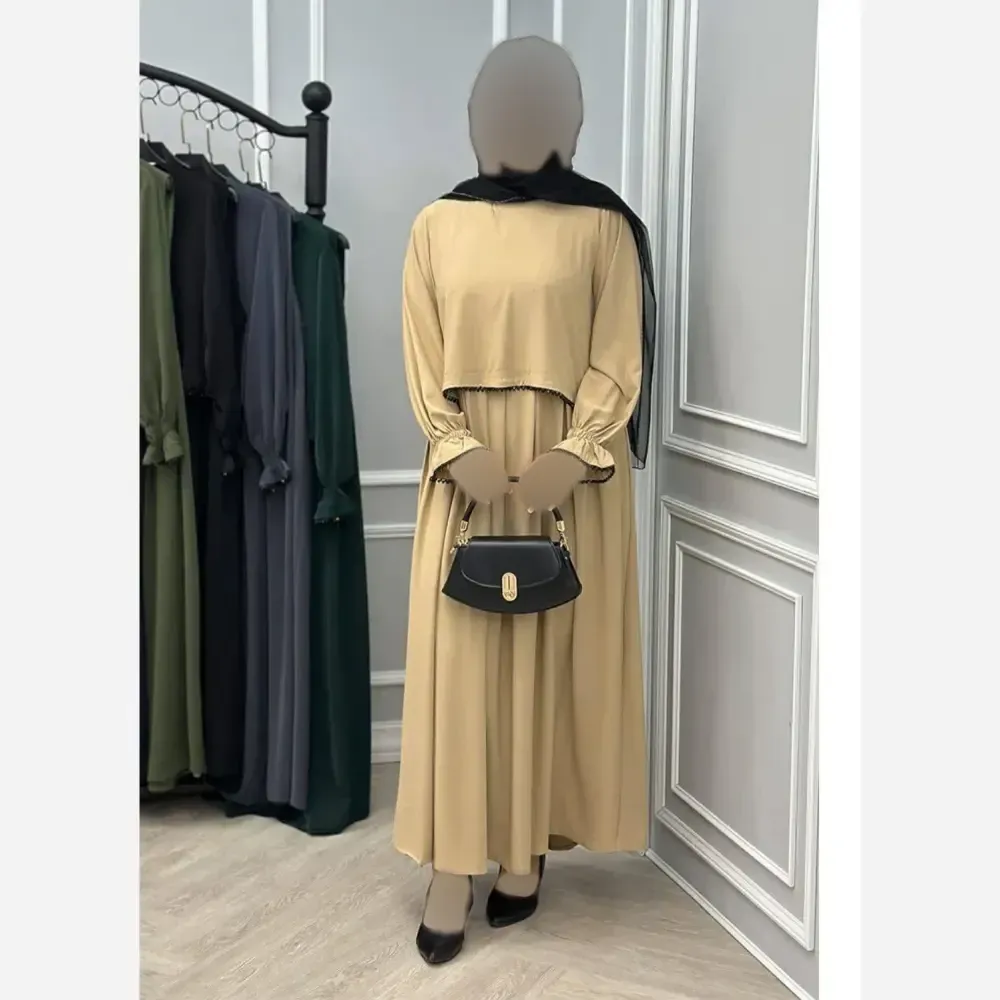 عبای زنانه مروارید دوزی شده جنس الیزه فری سایز مناسب 38 تا 50