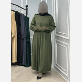 عبای زنانه مروارید دوزی شده جنس الیزه فری سایز مناسب 38 تا 50